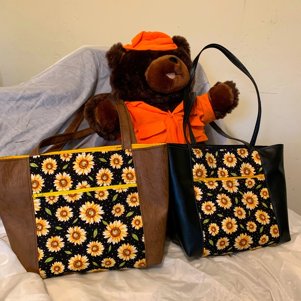Large Sunflower Tote Bags